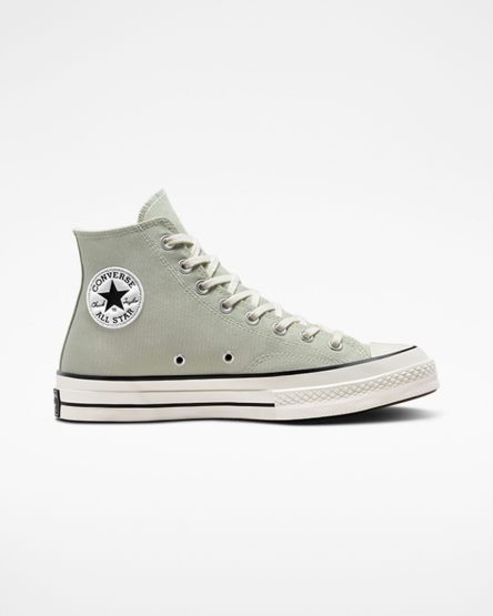 Zapatillas Altas Converse Chuck 70 Vintage Canvas Mujer Verde Oliva Negras | PE 4W570E